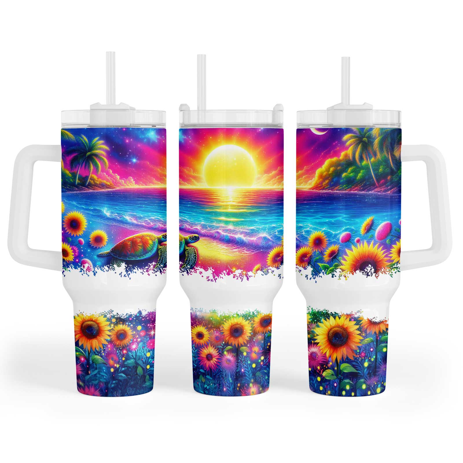 Sunset Shores & Sea Turtles 40oz Tumbler Maxi Cup